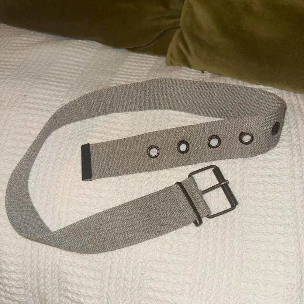 Vintage grey canvas belt with
